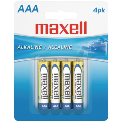 Maxell(r) AAA 4PK CARDED BATTERIES 723865 - lr034bp Office Power Ready-to-go
