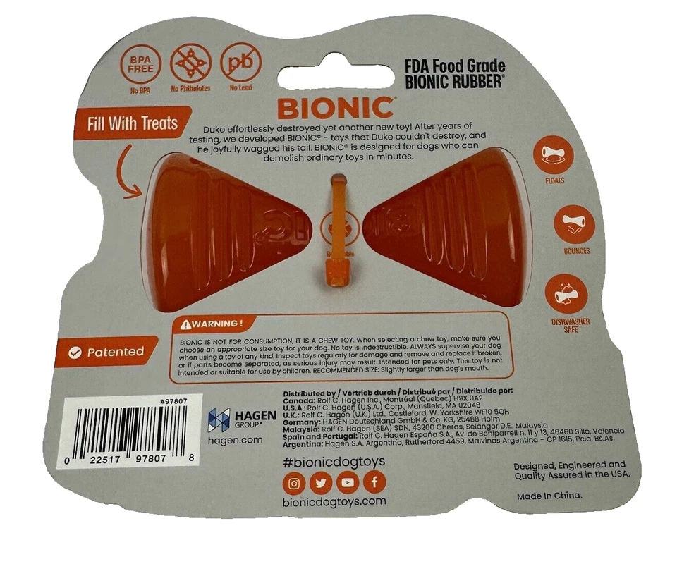 BIONIC Bone Dog Toy, Small - Interactive Dog Chew Toy That Stands Up to The T... - Image 3 of 4