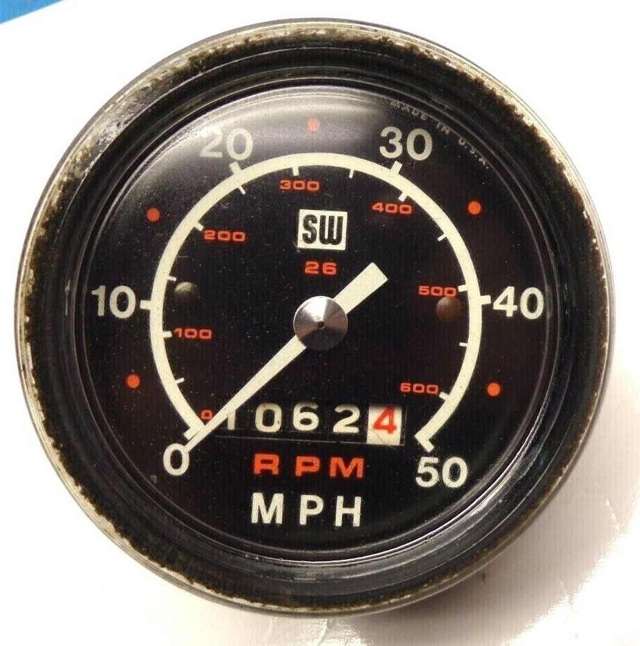 Vintage Stewart Warner 0-50 MPH Speedometer Mechanical Motorcycle Moped Bike