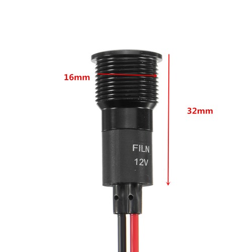 8-16mm LED Dash Panel Warning Pilot Light Indicator Lamp Black Car Boat 12V-36V - Picture 10 of 11