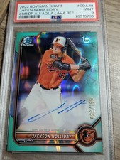 2022 Bowman Chrome Draft JACKSON HOLLIDAY Aqua Lava Refractor Auto /199 PSA 9