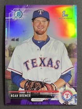 Noah Bremer 2017 Bowman Draft Chrome PURPLE REFRACTOR #BDC-127 /250 RANGERS