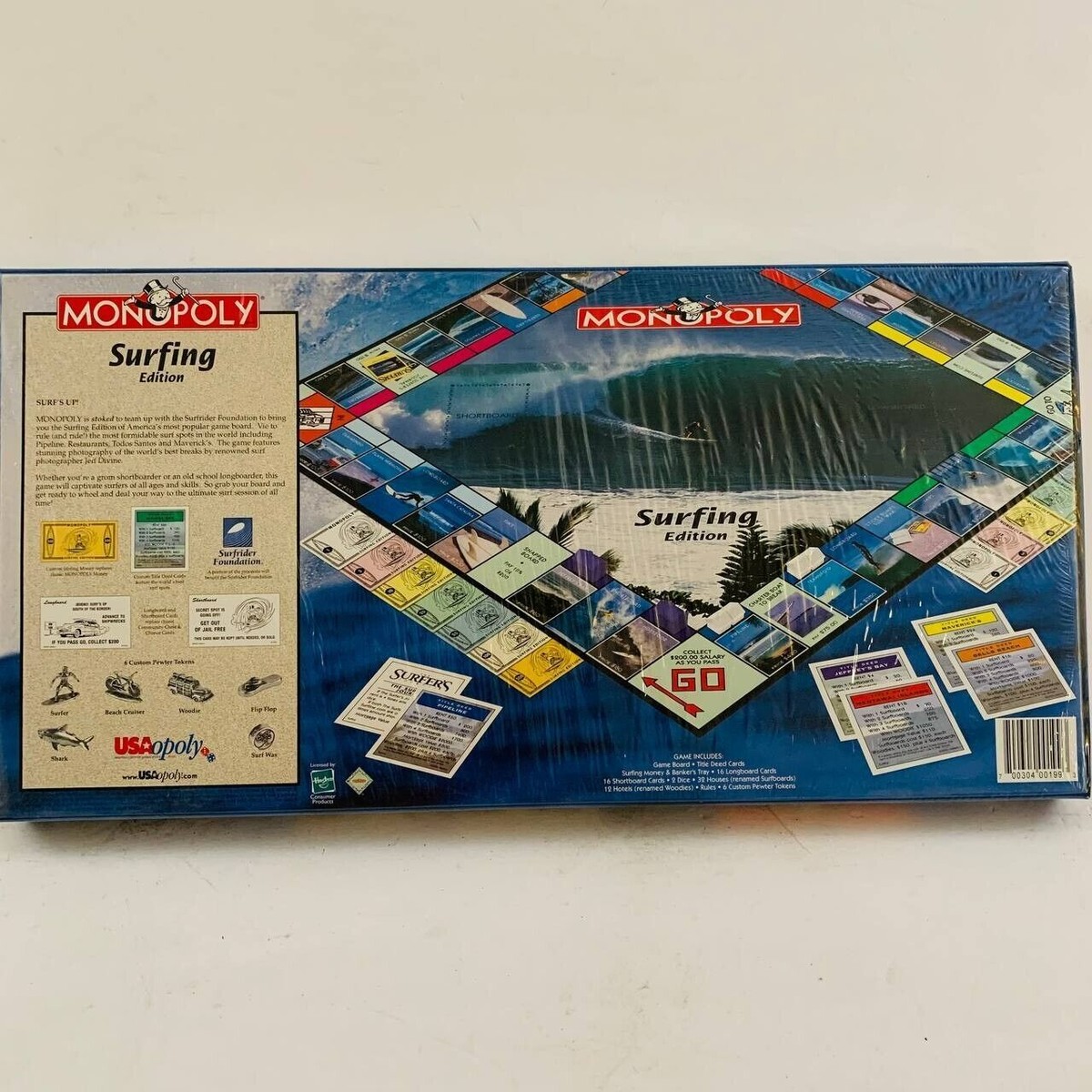Vintage Monopoly Surfing Edition Board Game Hasbro USAopoly New