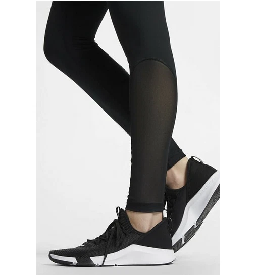 NEW! Nike [L] Women's Pro Mid Rise Training Tights, Black
