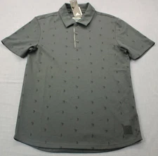 Adidas Adicross Mens Carbon Black Golfer Print SS Pique Polo Shirt  NWT  S  $80