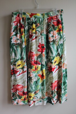 Vtg Giesswein 44 US 16 Tirol Floral Rayon Maxi/Midi Skirt
