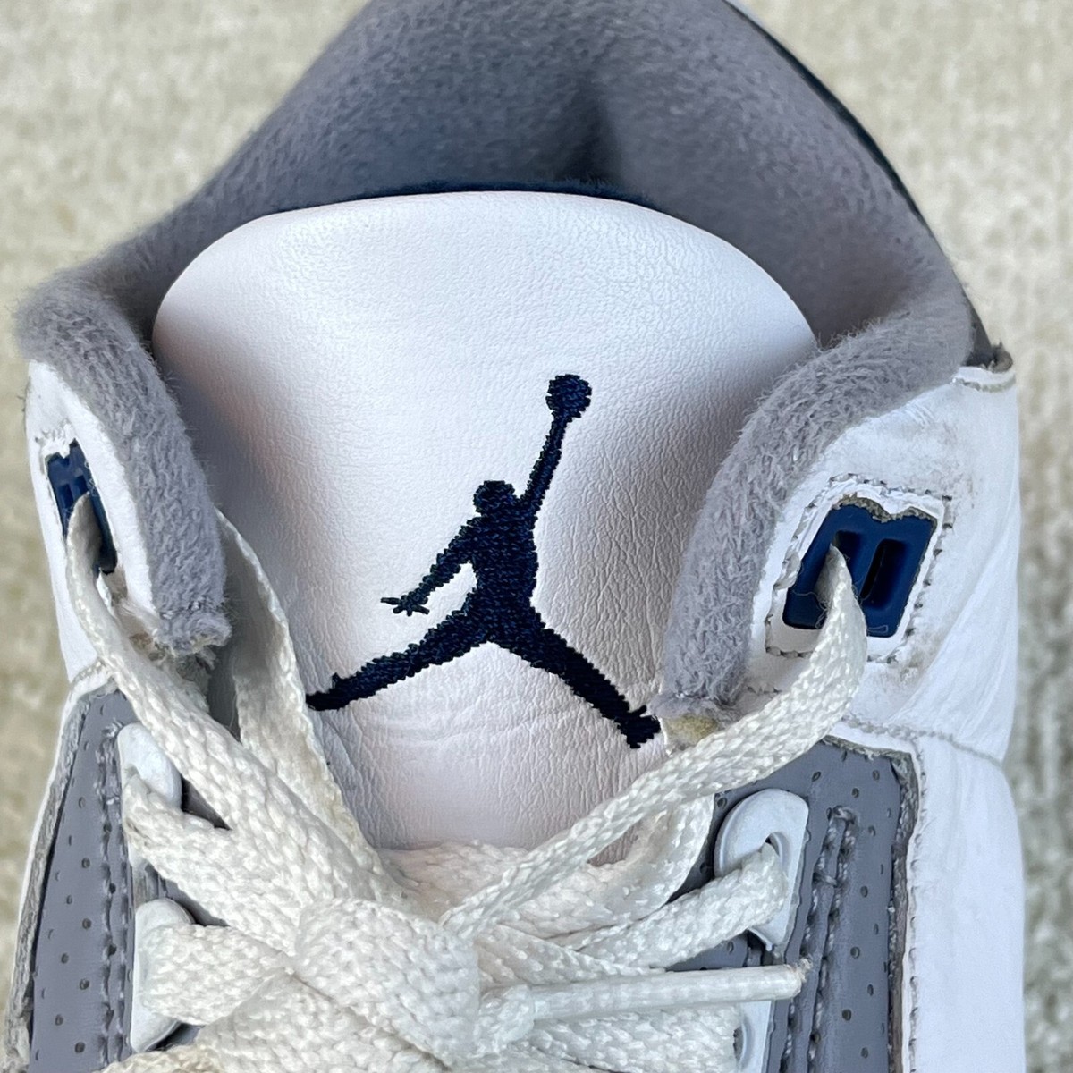 Air Jordan Boys Midnight Navy Blue White Shoes Retro