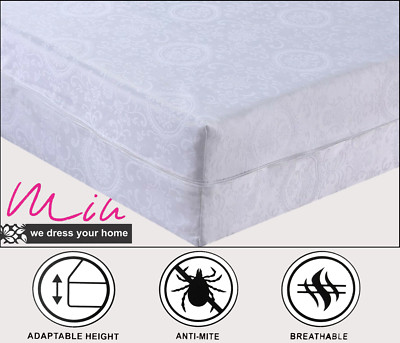 Matratzenschutz mit Reißverschluss Anti Bettwanzen Vollummantelung Blumenbezug Doppelbett, King/Groß