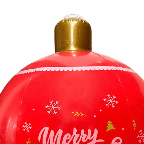 24 Inch PVC Inflatable Christmas Ball Large Outdoor Decorated Ball (Red) - Picture 8 of 9