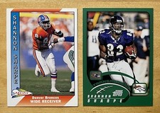 Shannon Sharpe Lot Of 2 1991 Pacific & 2002 Topps Denver Broncos EX-NM