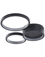 Led Deckenleuchte Metall Acryl Schwarz Flach Rund WarmweißEs Licht Modern Agnat