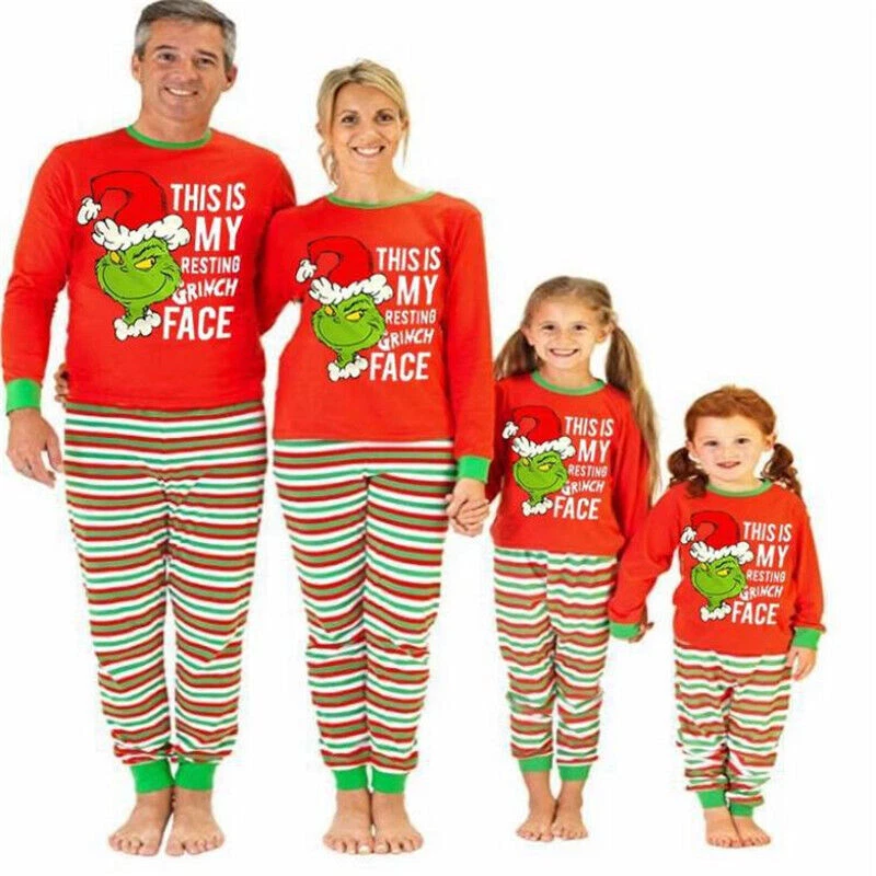 Family 2024 grinch pajamas