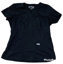 Grey's Anatomy Barco Scrub Top Women s Medium black Hospital Medical Clinic Vet