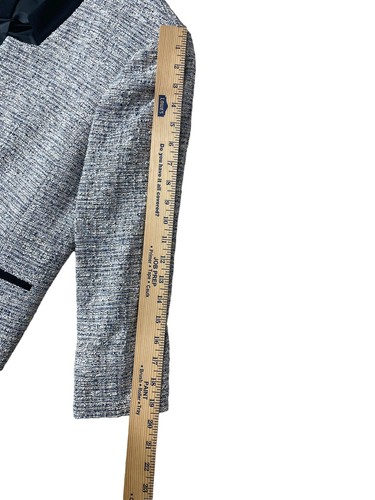KASPER Size 12 Women's Gray Black TWEED CAREER JACKET BLAZER KNIT 1 BUTTON SUIT - Picture 6 of 8