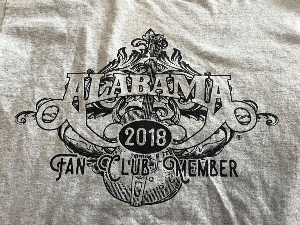 Camiseta Oficial Miembro del Club de Fans de la Banda Alabama MEDIANA Pies Payne Randy Teddy Jeff Foto 4 de 4