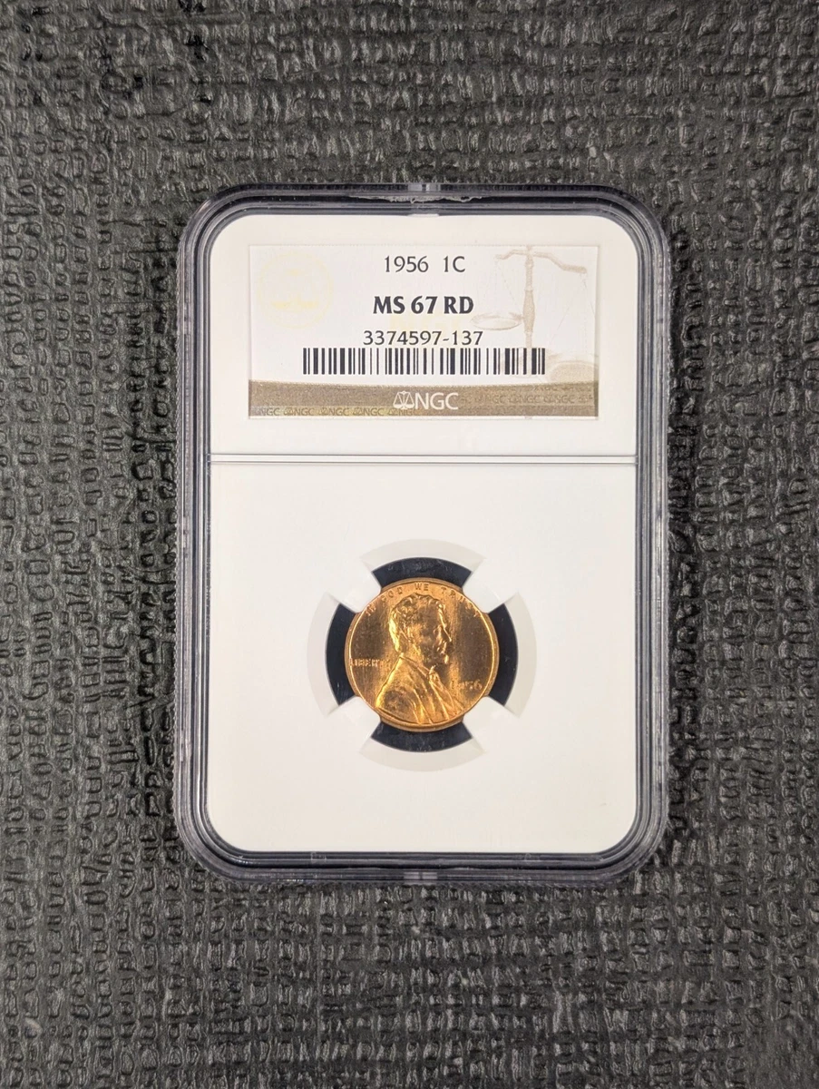 【中古】 遠ざかる民主教育 Uncirculated MS 67 Graded 1956 Lincoln Wheat US Small Cents (1909