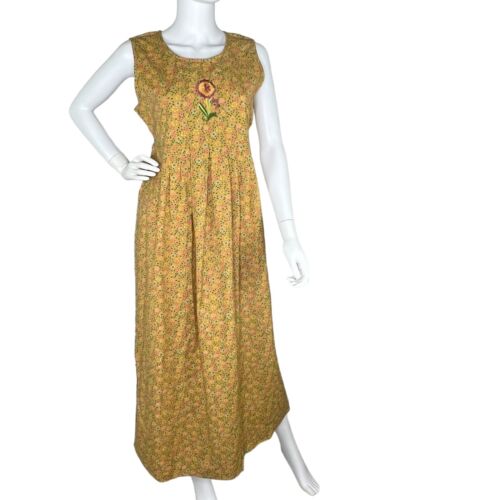 Vtg April Cornell Trading Sz M Maxi Dress Floral … - image 1