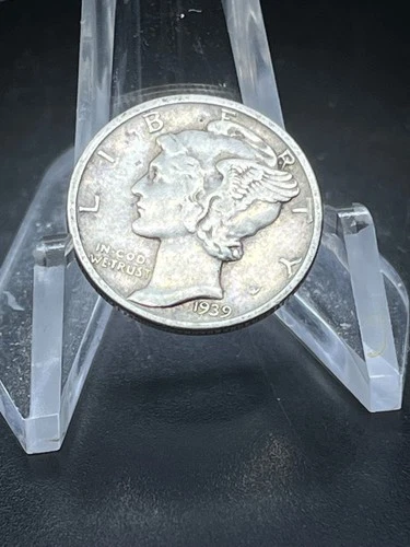 1939 D  Mercury Dime circulated 90% Silver Fine  # RJ155