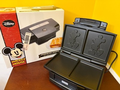 Disney Classic Mickey Mouse Imprint Sandwich Maker Non-Stick #DCM-5 Tested
