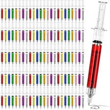 120Pcs Syringe Ballpoint Pens, Multi-Color Nurses Week Gifts Bulk, Retractabl...