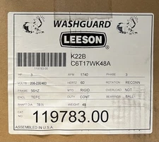 Leeson 3HP 1740 RPM 56Hz TEFC 3PH Motor 119783.00