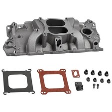 Dual Plane Aluminum Intake Manifold 4 Bbl For Sbc Chevy 350 305 283 327 400
