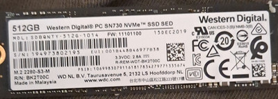 Western Digital PC SN730 512GB NVMe M.2 2280 Internal SSD SDBQNTY-512G-1014