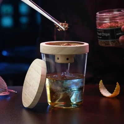 Cocktail Smoker Set - Whisky/Bourbon Smoker Infuser Kit mit Aromen Holzspäne