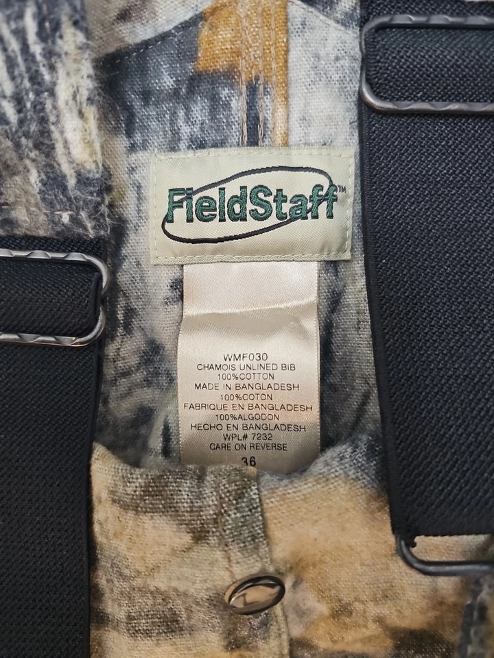 Mono Field Staff para hombre 36 verde camuflaje roble musgo babero caza carga algodón Foto 2 de 4