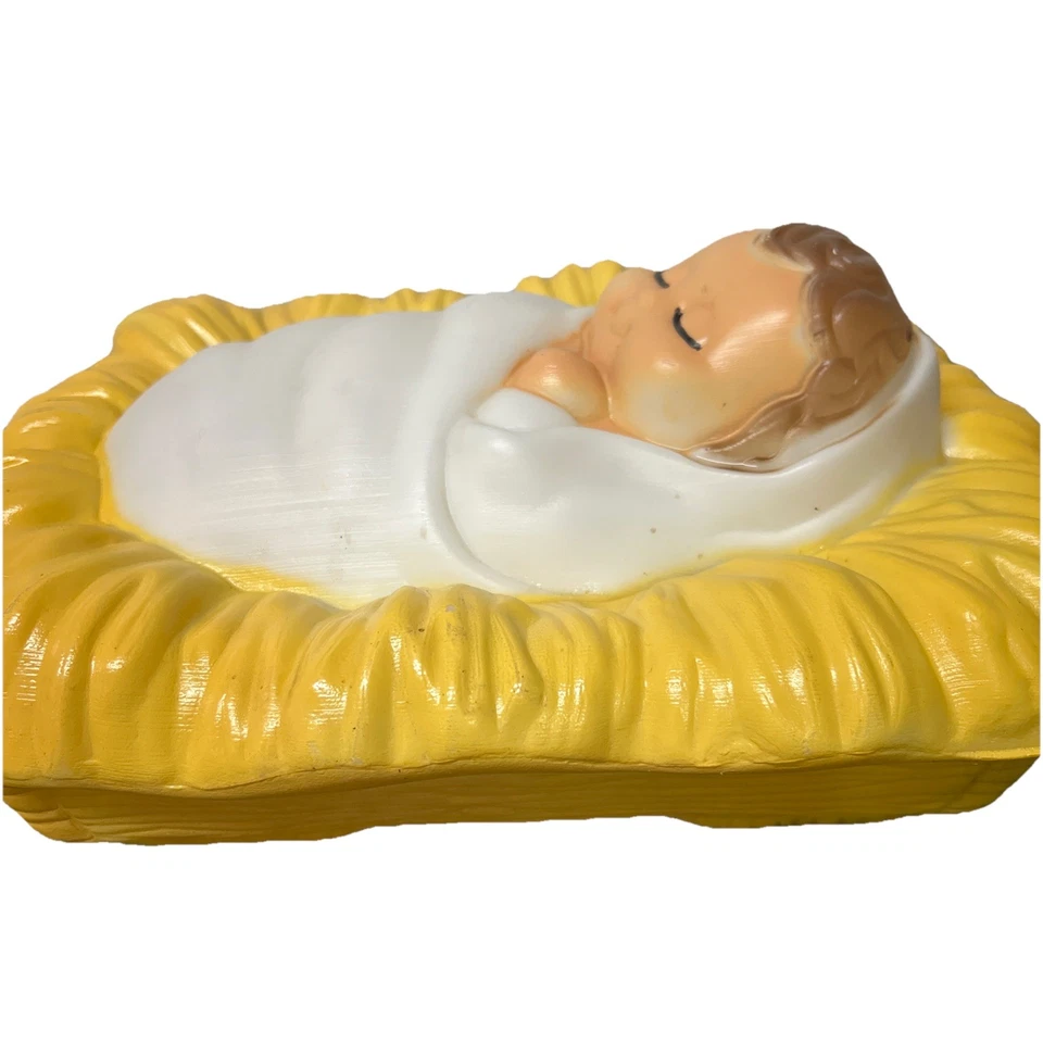 Molde soplador de pesebre de Navidad vintage de 14" de espuma general para bebé Jesús y pesebre de paja Foto 3 de 4
