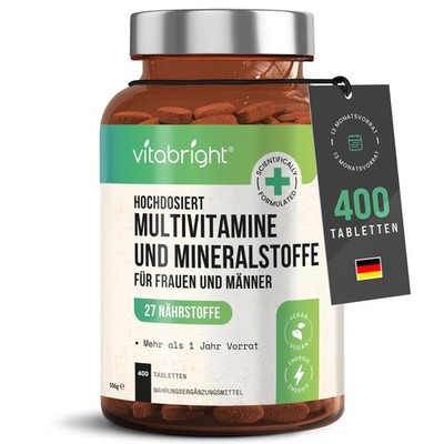 Multivitamin Tabletten Hochdosiert | 27 Vitamine & 400 stück (1er Pack), Zz3