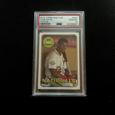 2018 Topps Heritage Juan Soto Chrome RC Rookie Nationals PSA 10