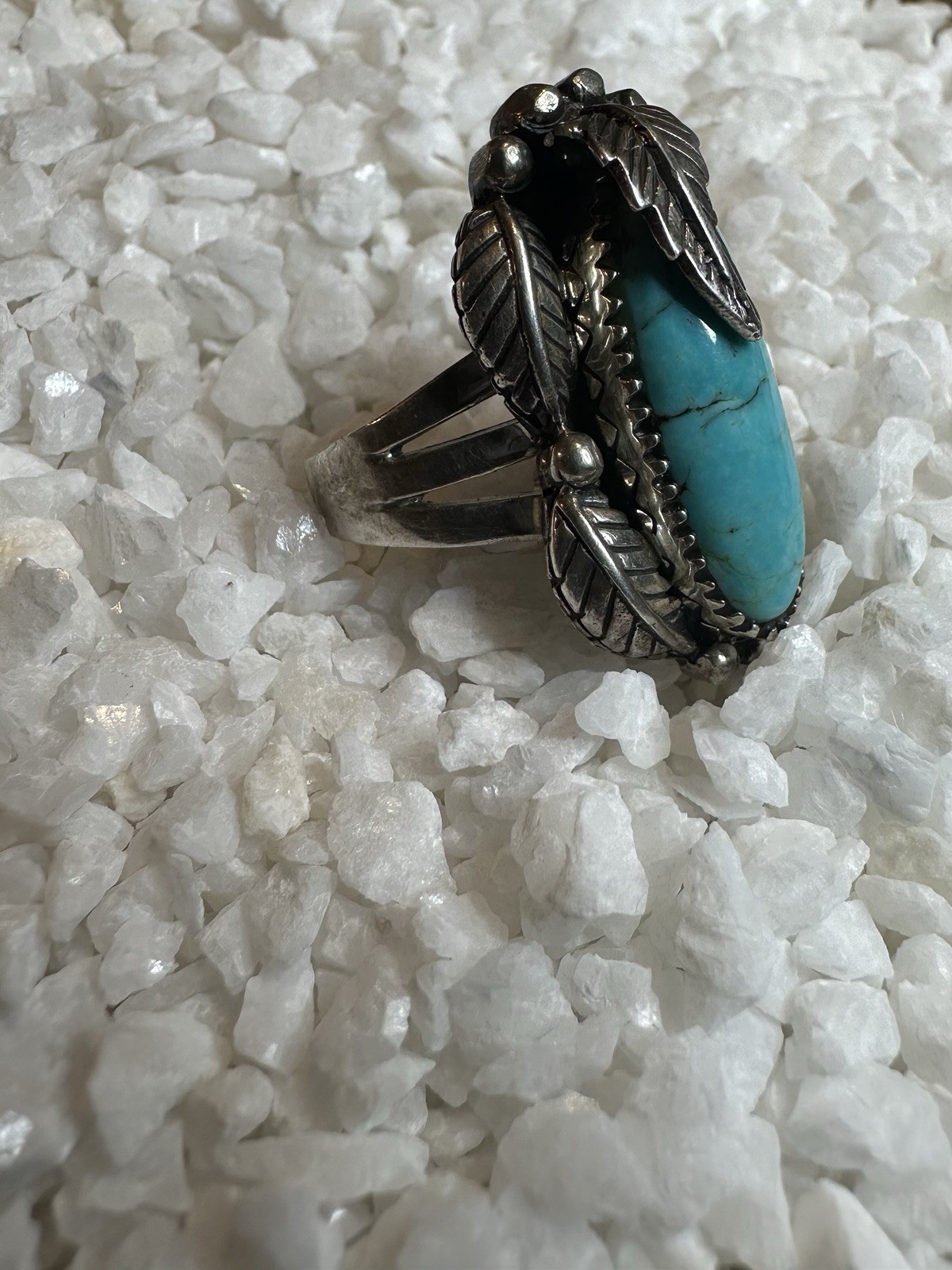 Native American Inspired Ring Sterling Silver Tur… - image 3