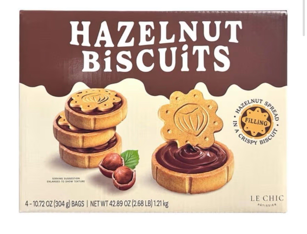 LE CHIC PATISSIER HAZELNUT FILLED COOKIE 42.89 OZ