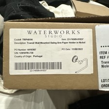 Waterworks - Transit Toilet Paper Holder Polish Nickel, Swing Arm