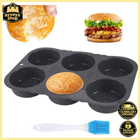 Burger Buns Backform Silikon Perforiert 10Cm Ø 6 HohlräUme FüR BröTchen Muffins