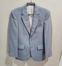 Botany 500 Vintage USA Made Sport Coat Blazer Pinstriped Mens Size Large Gray