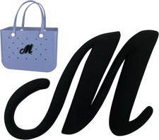 Bag Charms for Bogg Accessories Decorative Insert Alphabet Black M