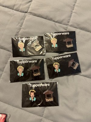 New Tupperware Exlusive Enamel Pins Brownie Wise Consultant Award Lot Set Rare