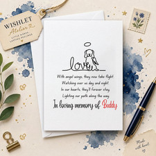 Personalized Pet Memorial Sympathy Card Dog Loss Rainbow Bridge Remembrance