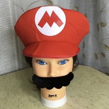 Mario Hat And Mustache Halloween Costume Set Cosplay NWOT