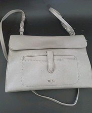 Lauren Ralph Lauren Gray Leather Crossbody Shoulder Bag Simple Elegance