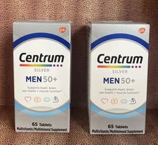 2- Centrum Silver Men 50+ Multivitamin 65 Tablets Each  EXP 04/2026