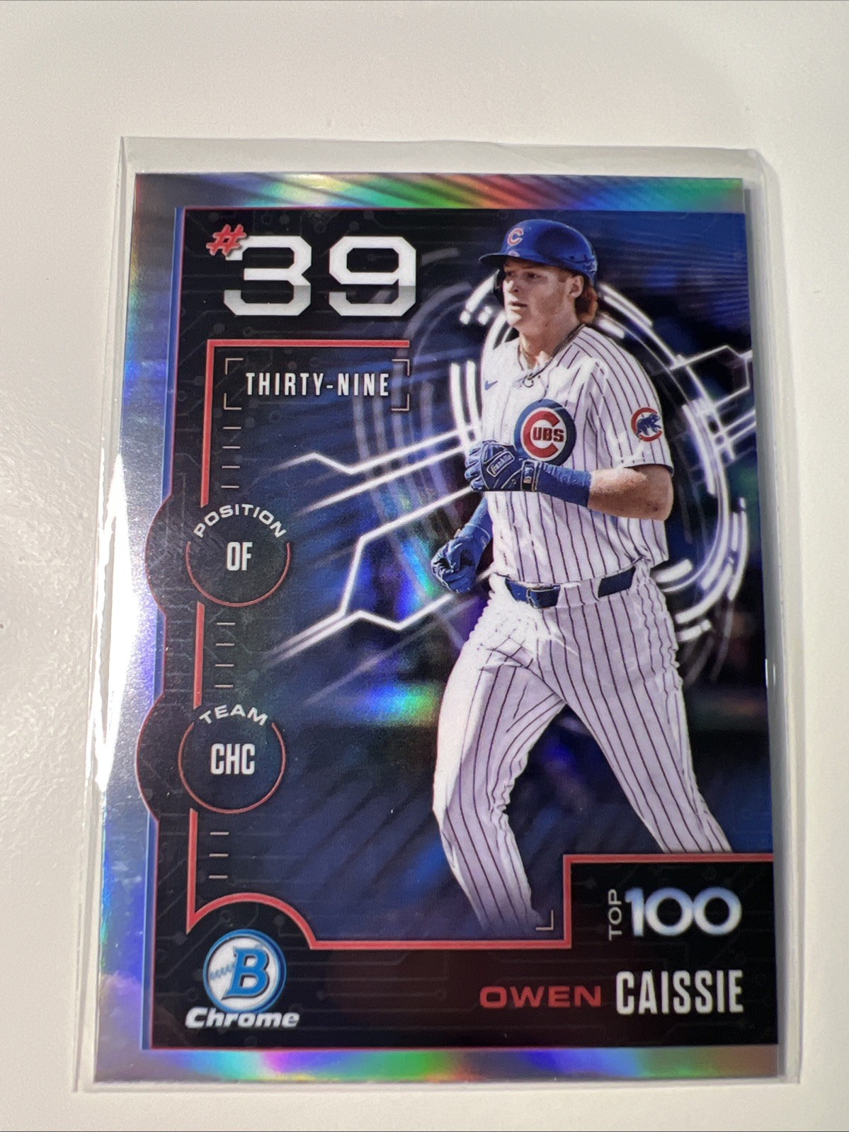 2025 Bowman Scouts Top 100 Owen Caissie Chicago Cubs Prospect Card BTP-39