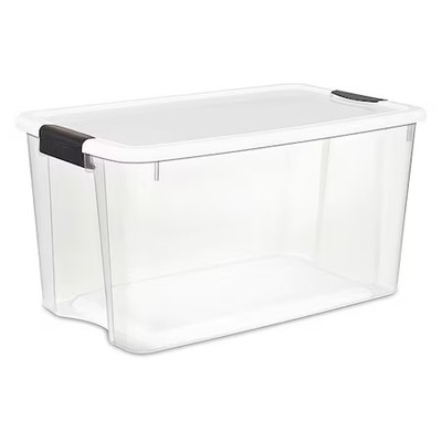 Sterilite 19889804 Ultra Storage Box, 70 Qt., See-Through