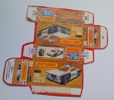 Plantilla para Repro Box Matchbox Superfast Nº 10 Plymouth Police Car