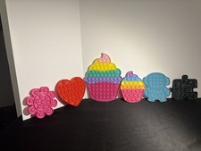 Assorted Pop It Multicolored Fidget Lot 6 