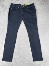 Indigo Rein Jeans Womens Juniors 11 Blue Skinny Stretch Dark Wash Pink Stitching