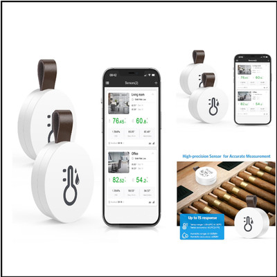 Brifit Mini Bluetooth Thermometer Hygrometer mit APP Datenspeicherung 2 Pack