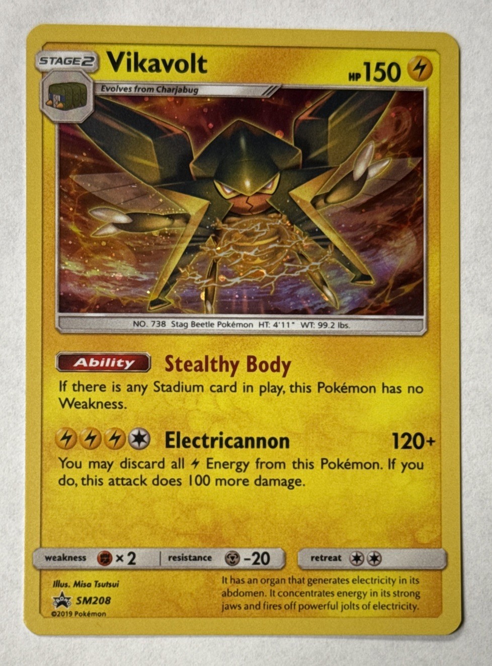 2019 Vikavolt SM208 Pokemon TCG Sun & Moon Black Star Promo Ungraded